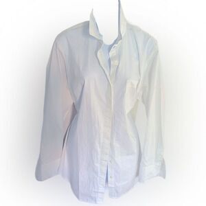 Rachel Rachel Roy split Back Shirt - 1X white cotton button down NWT
